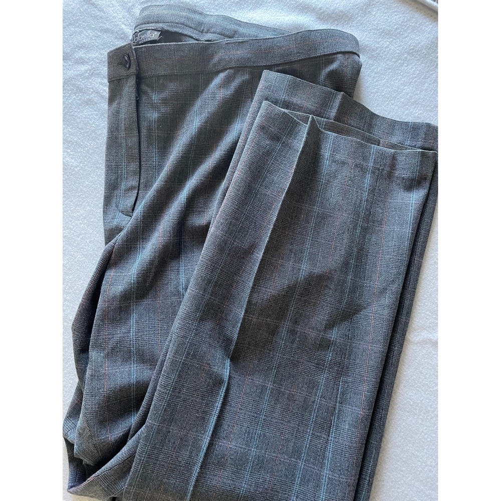Rafaella Woman Grey Glen Plaid Dress Pants Blue Red Windowpane Size 18W Straight